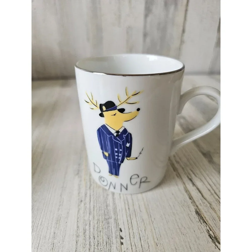 Pottery Barn Donner‎ reindeer mug cup Christmas Xmas reindeer deer